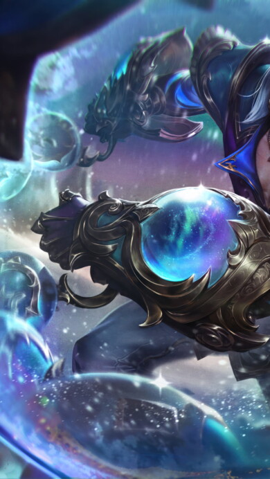 A breathtaking 4K wallpaper capturing the enchanting Winterblessed Sylas skin, featuring Sylas, the Unshackled, adorned in wintry splendor, commanding the elements in the spellbinding world of League of Legends.