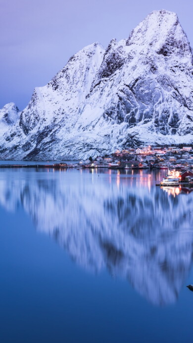 Capture the mesmerizing beauty of the Reine area in the Lofoten Islands, Norway, with this 4K wallpaper. Displaying the stunning landscapes and vibrant coastal scenery, this wallpaper encapsulates the serene charm of the Lofoten Islands, perfect for high-resolution displays.