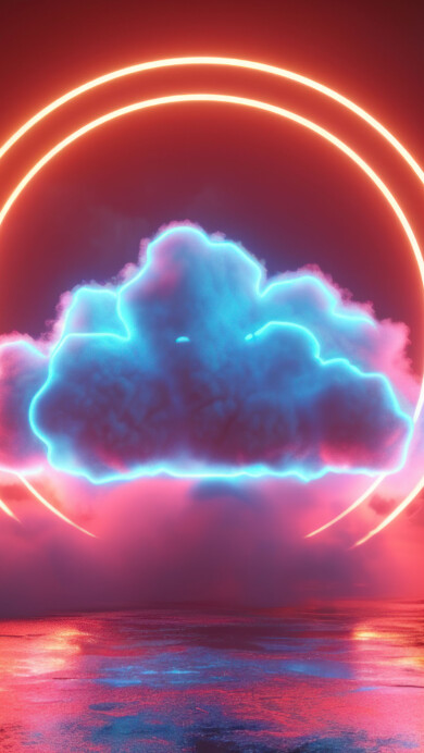 Immerse yourself in a mesmerizing display with this AI-generated 4K wallpaper featuring an abstract cloud illuminated by orange neon lights. Perfect for high-resolution displays, it offers a dynamic and vibrant digital art composition, creating a unique and atmospheric visual experience for your screen.