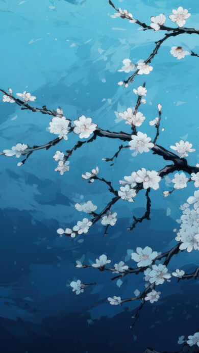 Transform your screen into a serene masterpiece with this AI-generated 4K wallpaper featuring a blue cherry blossom Japanese painting. Perfect for high-resolution displays, the digital art composition captures the tranquility and elegance of traditional Japanese art, creating a visually captivating experience for your device.