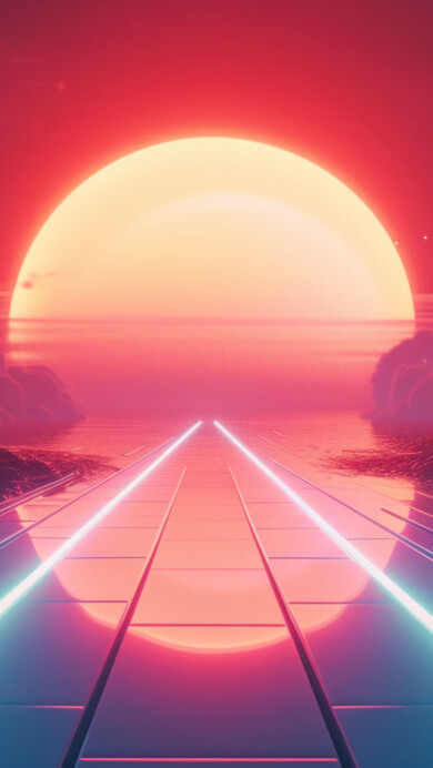 Transport yourself to a bygone era with this AI-generated 4K wallpaper capturing the essence of a retro sunset on a neon-lit street. Perfect for high-resolution displays, it offers a nostalgic and vibrant digital art composition, creating a visually captivating atmosphere reminiscent of a vintage cityscape.