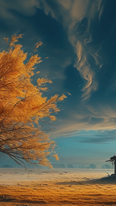 Experience the power of nature with this AI-generated 4K wallpaper featuring a small house bravely facing a tempest. Although not a direct representation, the digital art composition captures the drama and intensity of a storm, creating a visually captivating experience for high-resolution displays.