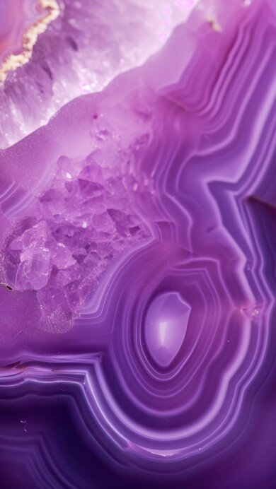 A mesmerizing 4K wallpaper featuring an AI-generated purple agate crystal, displaying intricate patterns and vibrant hues. This digital artwork captures the essence of an exquisite gemstone, making it a stunning choice for your desktop or mobile wallpaper.