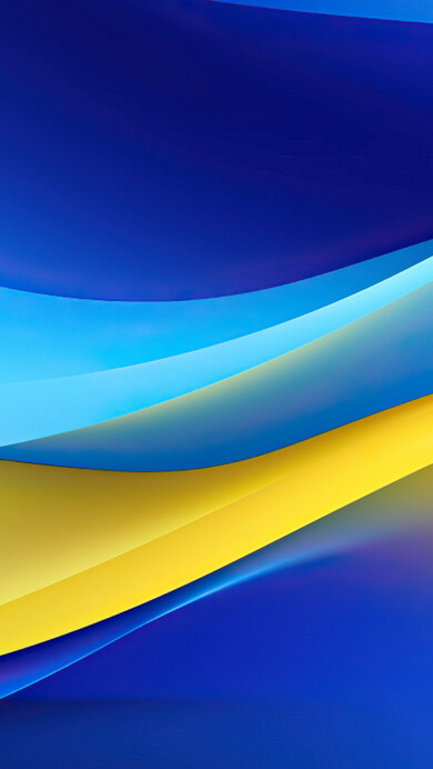 A dynamic 4K wallpaper featuring a mesmerizing flow of blue and yellow hues intertwining in a vibrant dance. This abstract artwork evokes a sense of movement and energy, making it a striking choice for your desktop or mobile wallpaper.