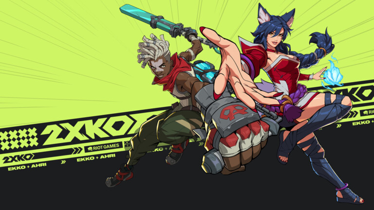 A stunning 4K wallpaper featuring 2XKO Ekko and Ahri from League of Legends. This high-resolution digital artwork captures the dynamic and captivating essence of the characters, making it a perfect background for your desktop or mobile device.