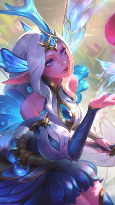 A stunning 4K wallpaper featuring the enchanting Faerie Court Soraka skin from League of Legends. Soraka, the Starchild, is depicted with ethereal grace, adorned in her faerie-themed attire, radiating an aura of mystical beauty and tranquility in the vibrant fantasy world of League of Legends.