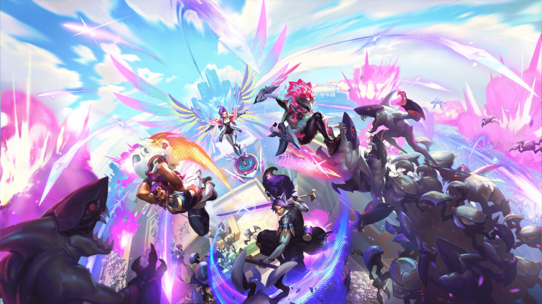 A striking 4K wallpaper showcasing the Anima Squad Swarm Operation from League of Legends. Champions from the Anima Squad are depicted in a dynamic and tactical formation, ready for intense combat within the futuristic battlegrounds of the game.