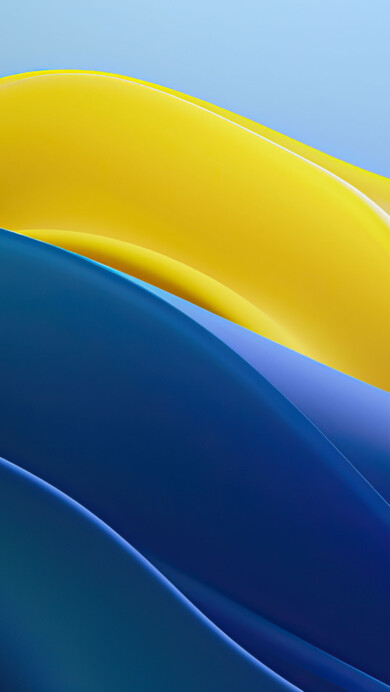 A vibrant 4K wallpaper featuring bright yellow and blue fluid patterns. This abstract design creates a dynamic and eye-catching visual, perfect for setting as your desktop or mobile background.