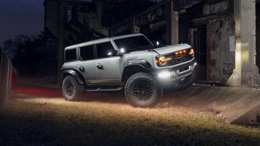 A stunning 4K wallpaper featuring the Ford Bronco Raptor in an off-road setting. This high-resolution image captures the rugged SUV's powerful design and adventurous spirit, perfect for setting as your desktop or mobile wallpaper.