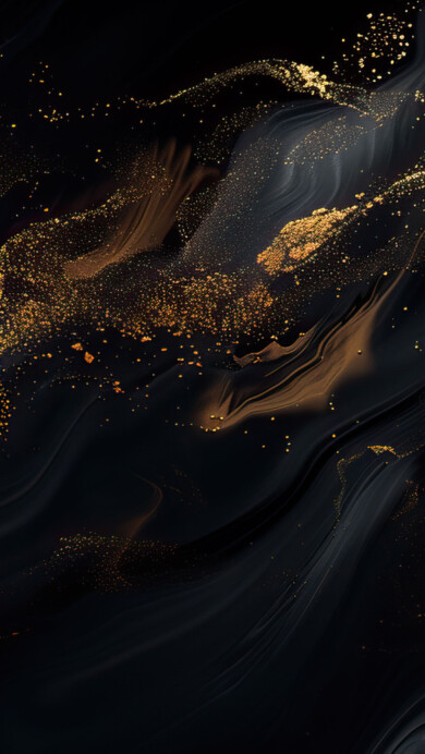 A stunning 4K wallpaper featuring an opulent black and gold flowing pattern. The luxurious design showcases intricate, elegant curves and rich colors, creating a sophisticated and stylish backdrop perfect for your desktop or mobile screen.