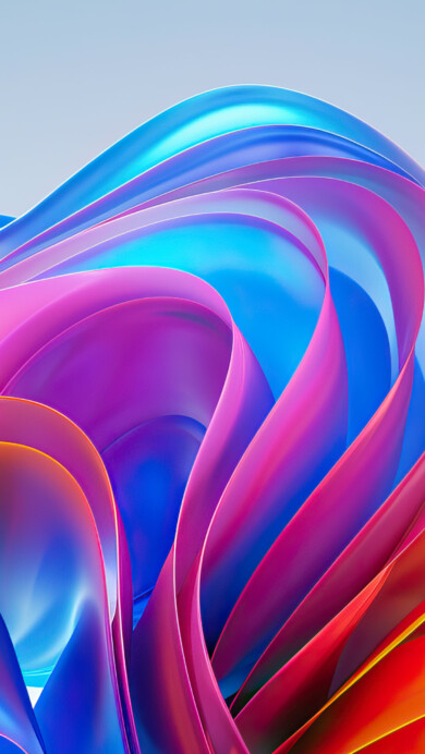 A stunning 4K wallpaper featuring a vibrant, colorful abstract ribbon design, perfect for Windows 12. The digital art showcases intricate patterns and dynamic colors, creating a modern and eye-catching background for your desktop or mobile device.