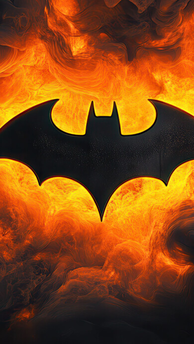 Batman Logo In Flame 4K Wallpaper