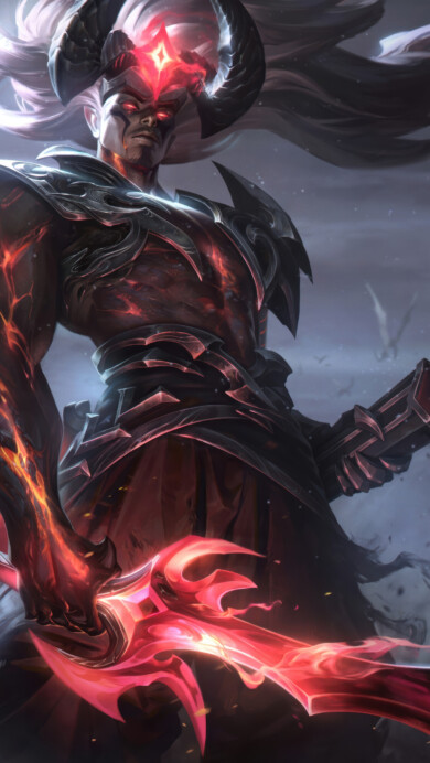 A stunning 4K wallpaper featuring the Genesis Nightbringer Yasuo skin from League of Legends. This high-resolution image captures Yasuo in his dark and fiery Nightbringer form, with intricate armor details and a menacing aura, making it a perfect background for fans of the game on desktop or mobile.