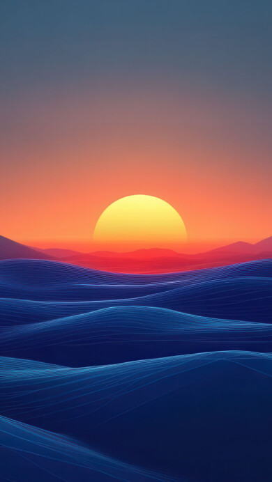 Colorful Sunset Over Dunes 4K Wallpaper