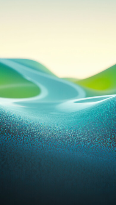 Serene Green Gradient Waves 4K Wallpaper