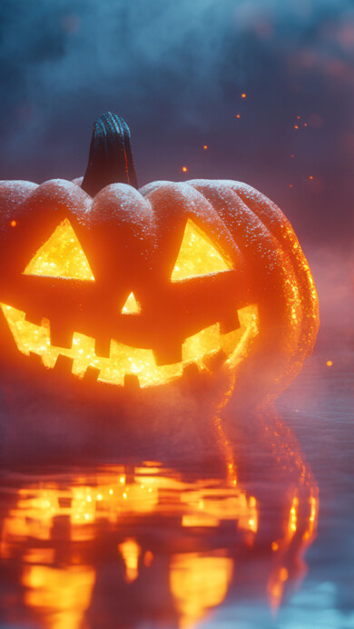 Spooky Floating Pumpkins 4K Wallpaper