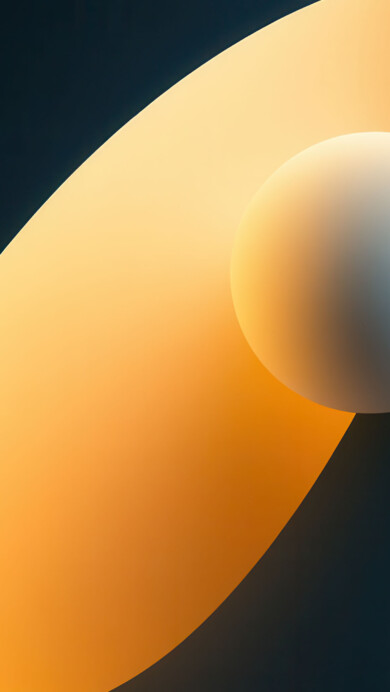 A stunning 4K wallpaper featuring a radiant gold curve elegantly wrapping around a pristine white sphere. This AI-generated artwork combines abstract geometry with a minimalist aesthetic, creating a visually captivating and modern design, perfect for desktop or mobile backgrounds.