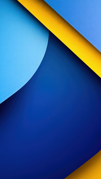 Abstract Blue Yellow Layers 4K Wallpaper