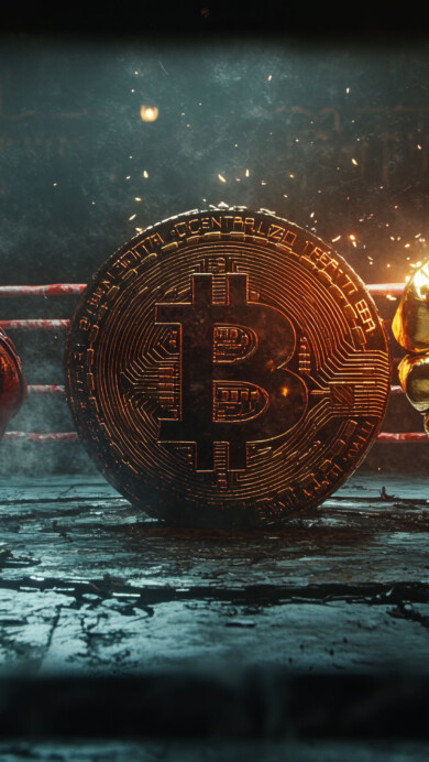 Bitcoin Battle 4K Wallpaper